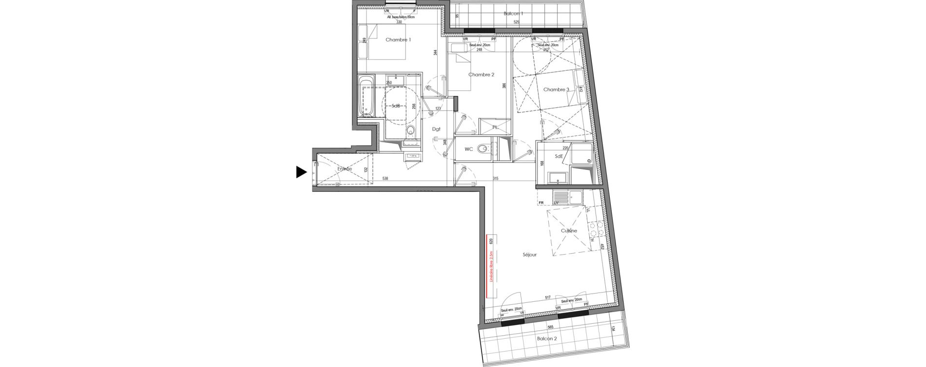 Appartement T4 de 76,75 m2 au Blanc-Mesnil Centre