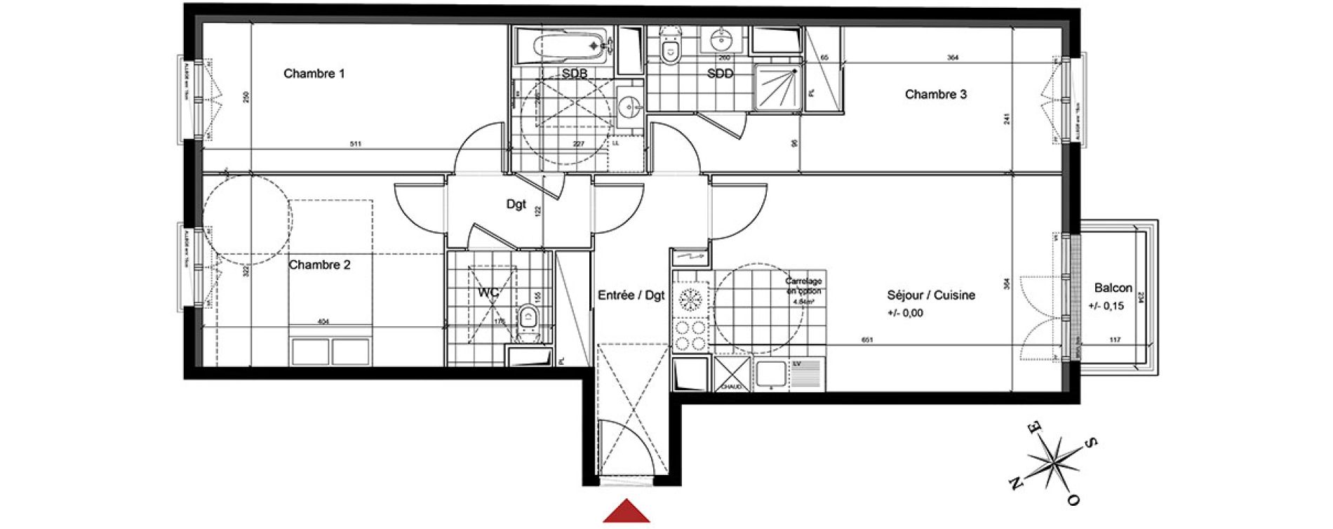 Appartement T4 de 83,79 m2 au Blanc-Mesnil Centre