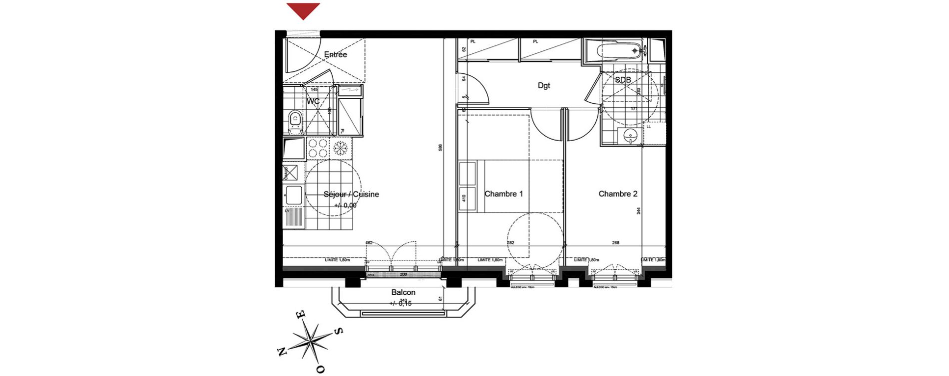 Appartement T3 de 59,46 m2 au Blanc-Mesnil Centre