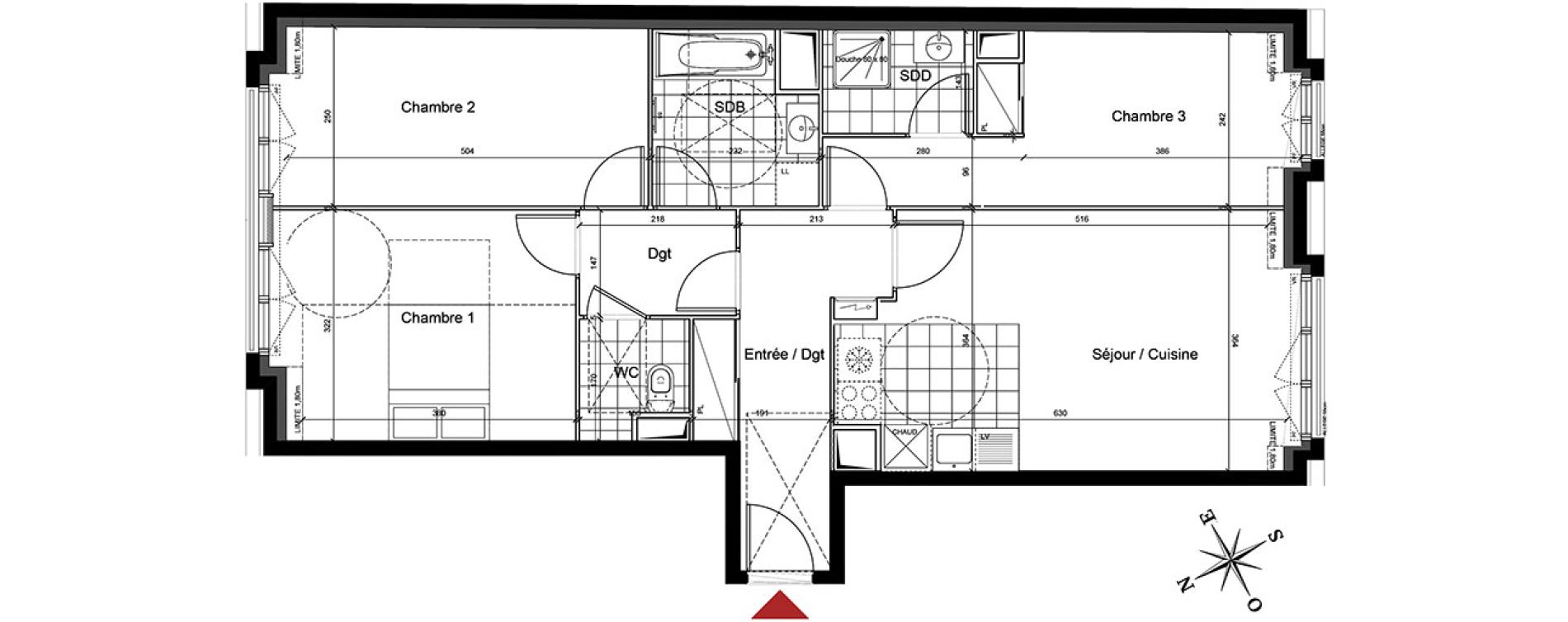 Appartement T4 de 81,73 m2 au Blanc-Mesnil Centre