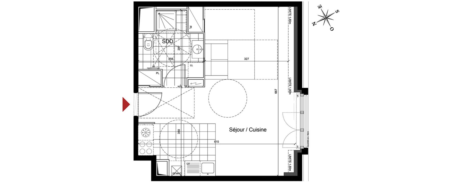 Appartement T1 de 37,86 m2 au Blanc-Mesnil Centre