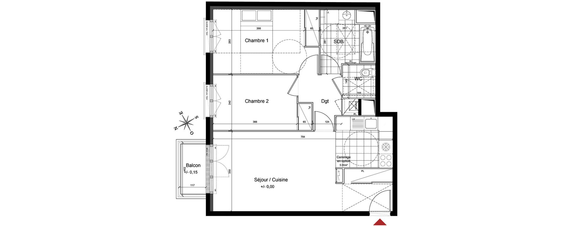 Appartement T3 de 63,03 m2 au Blanc-Mesnil Centre