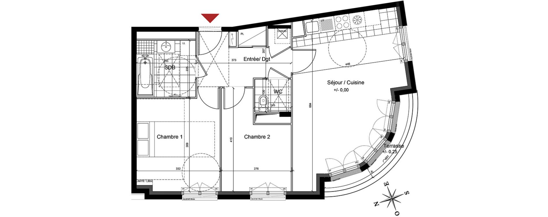 Appartement T3 de 61,12 m2 au Blanc-Mesnil Centre