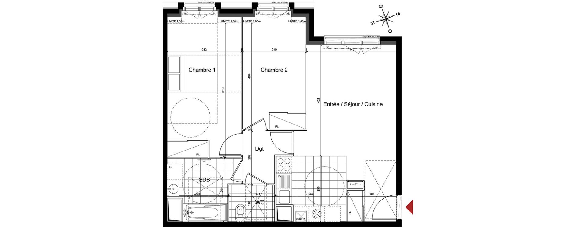 Appartement T3 de 61,95 m2 au Blanc-Mesnil Centre