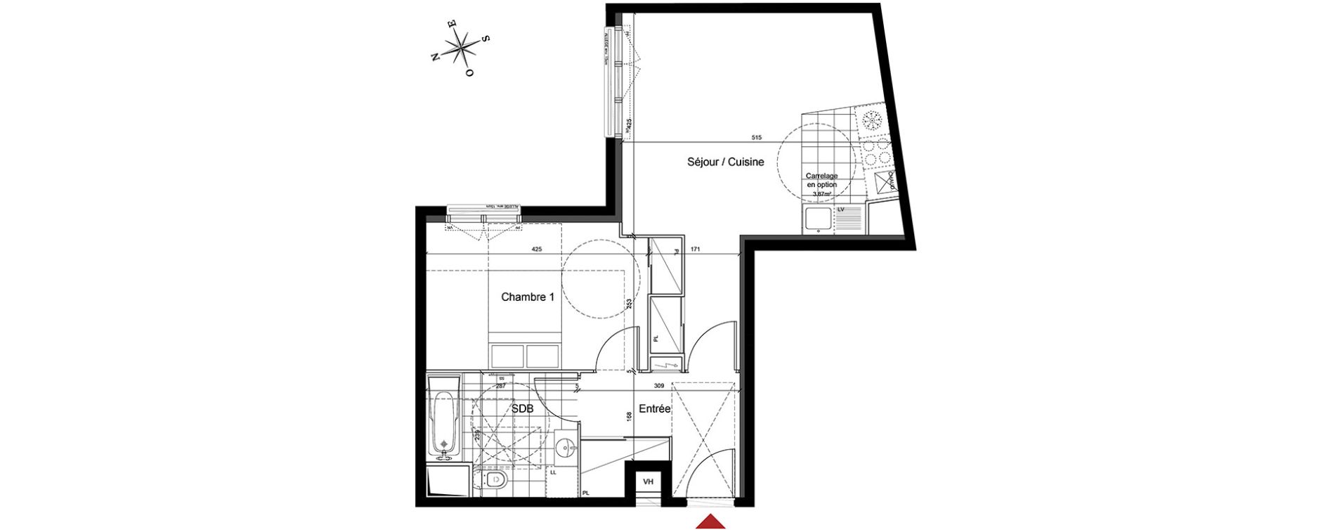 Appartement T2 de 50,10 m2 au Blanc-Mesnil Centre