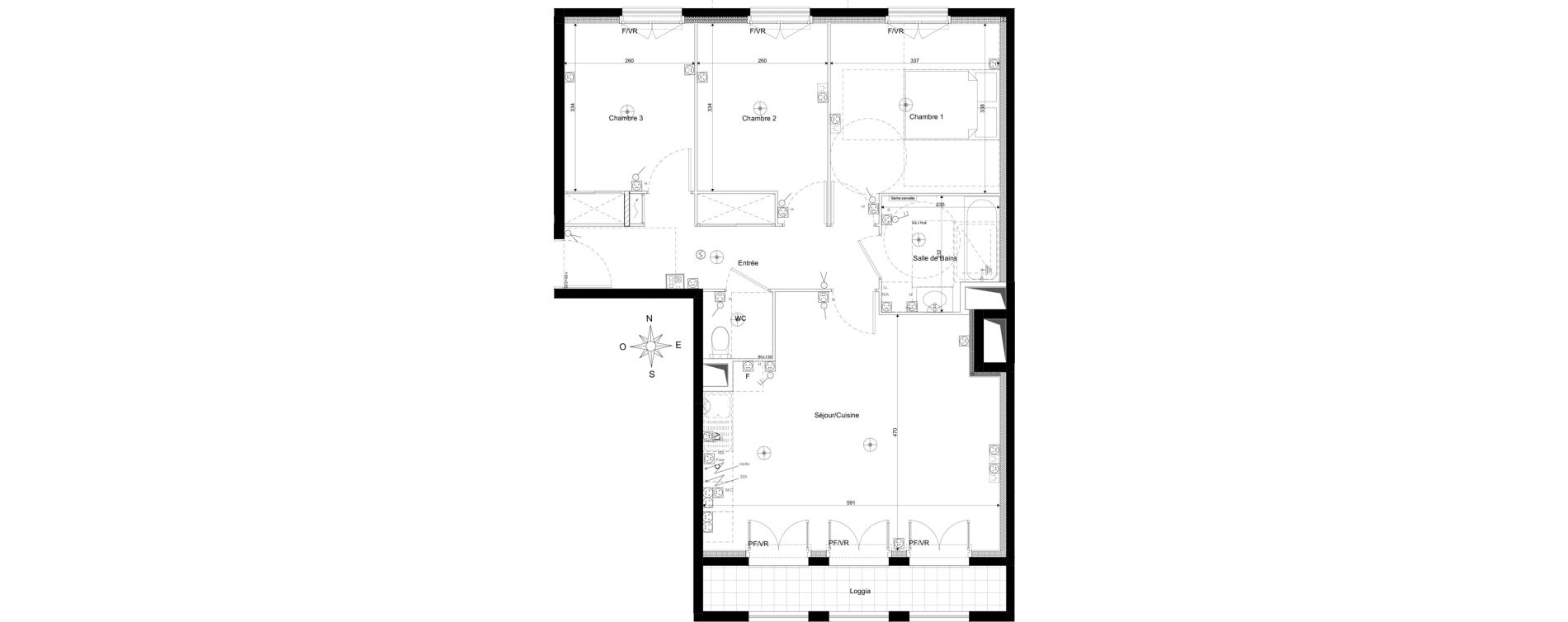 Appartement T4 de 73,26 m2 au Blanc-Mesnil Les tilleuls