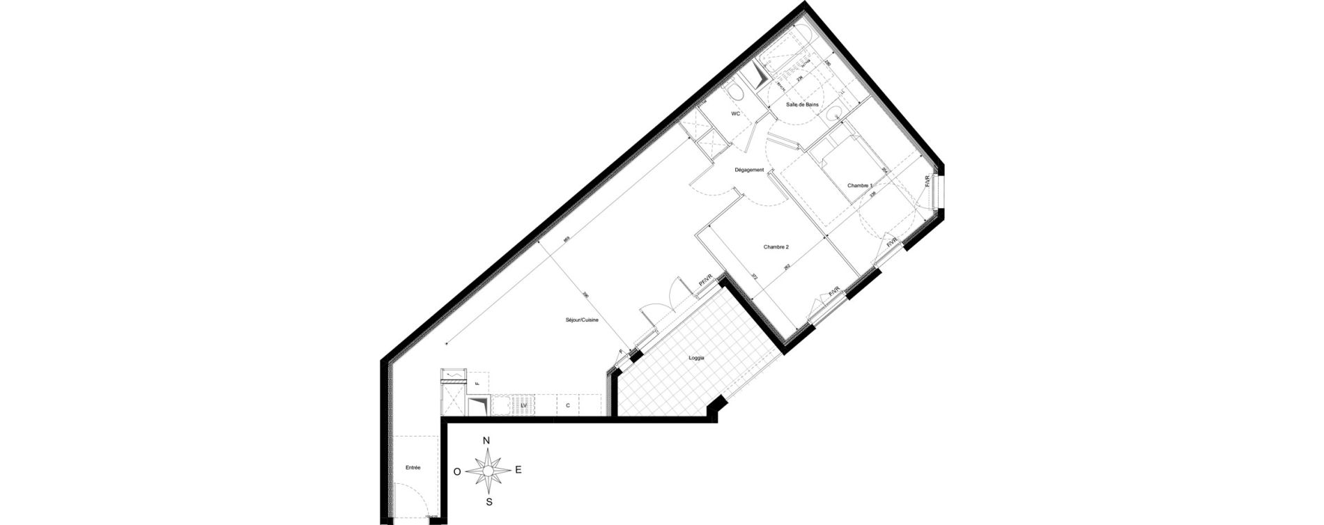 Appartement T3 de 72,29 m2 au Blanc-Mesnil Les tilleuls