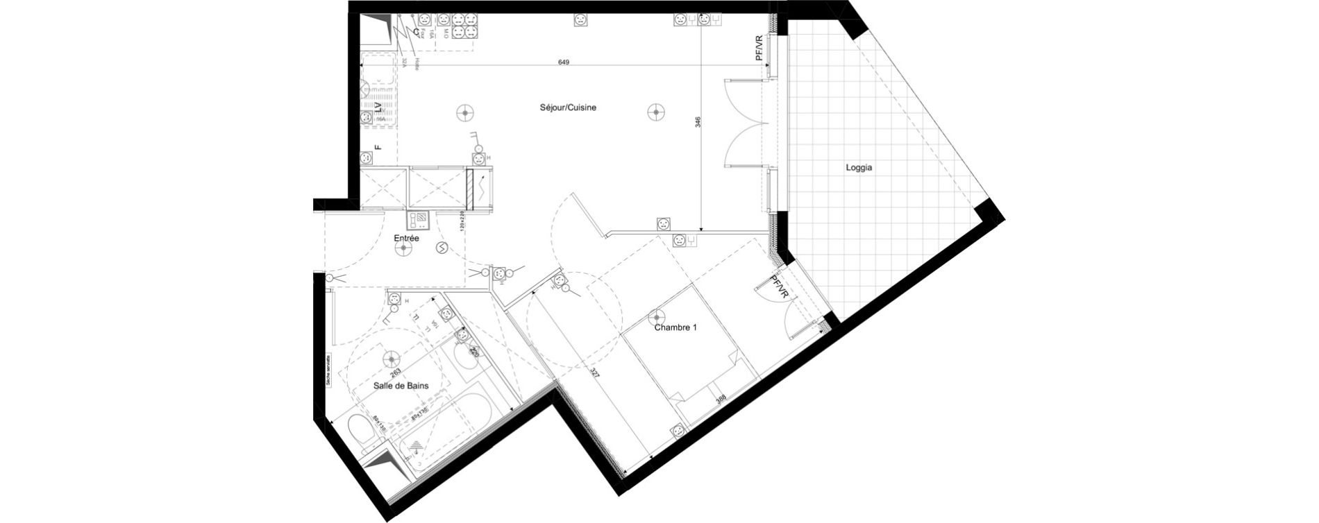 Appartement T2 de 44,52 m2 au Blanc-Mesnil Les tilleuls