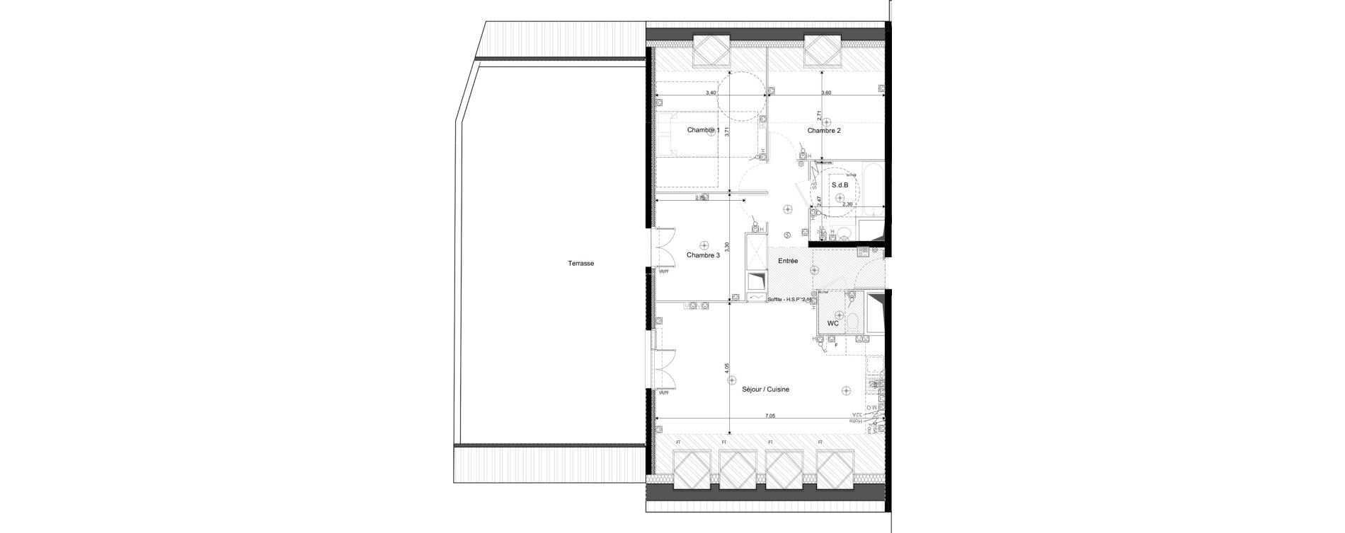 Appartement T4 de 74,53 m2 au Blanc-Mesnil Les tilleuls