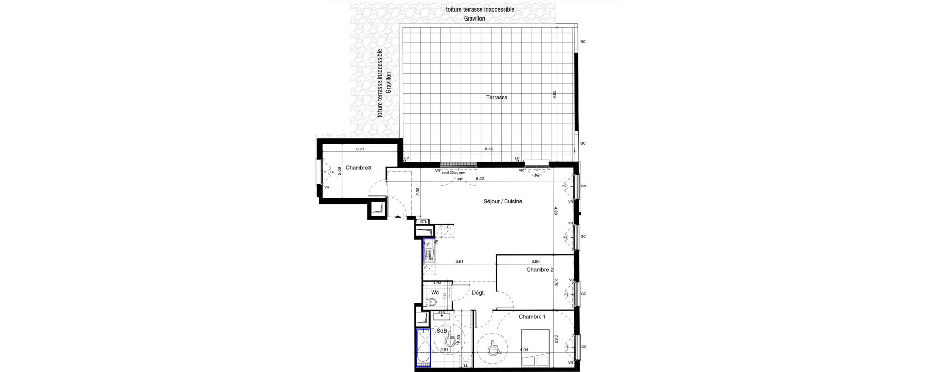 Appartement T4 de 85,98 m2 au Blanc-Mesnil Centre