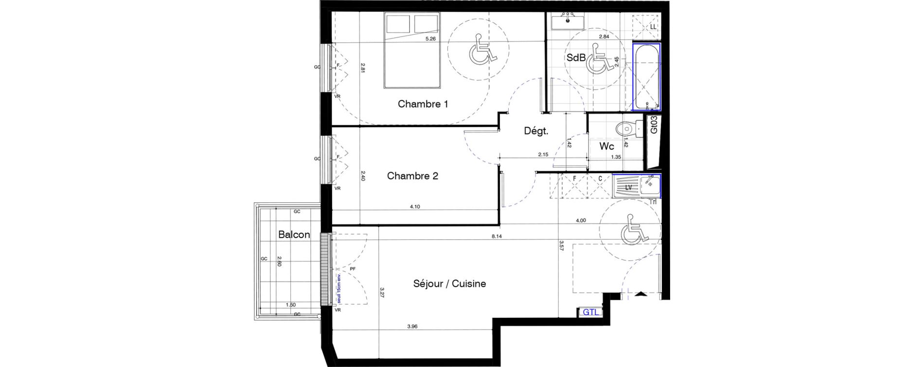 Appartement T3 de 62,76 m2 au Blanc-Mesnil Centre