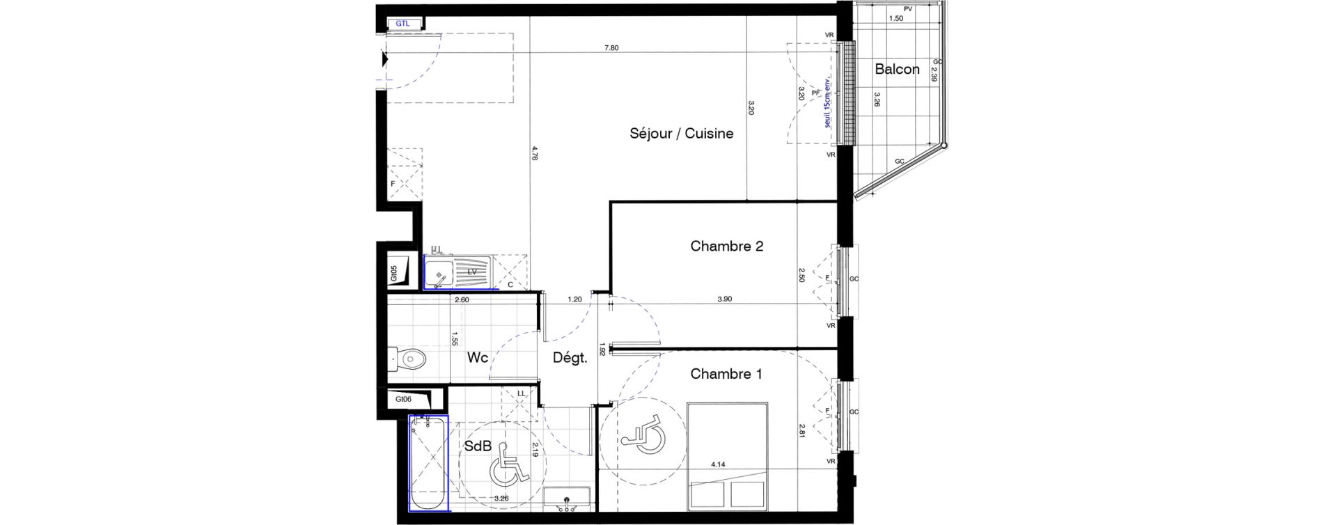 Appartement T3 de 63,85 m2 au Blanc-Mesnil Centre