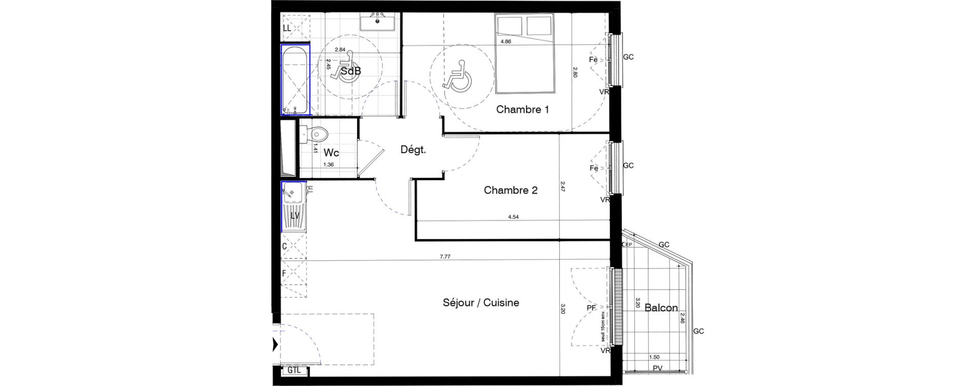 Appartement T3 de 64,89 m2 au Blanc-Mesnil Centre