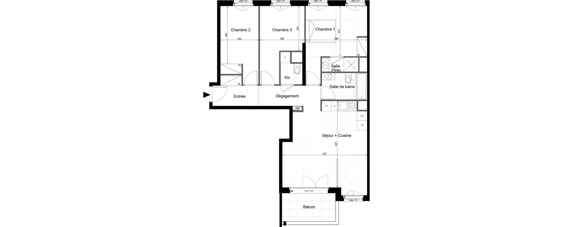 Appartement T4 de 82,20 m2 au Blanc-Mesnil Avenue du 8 mai