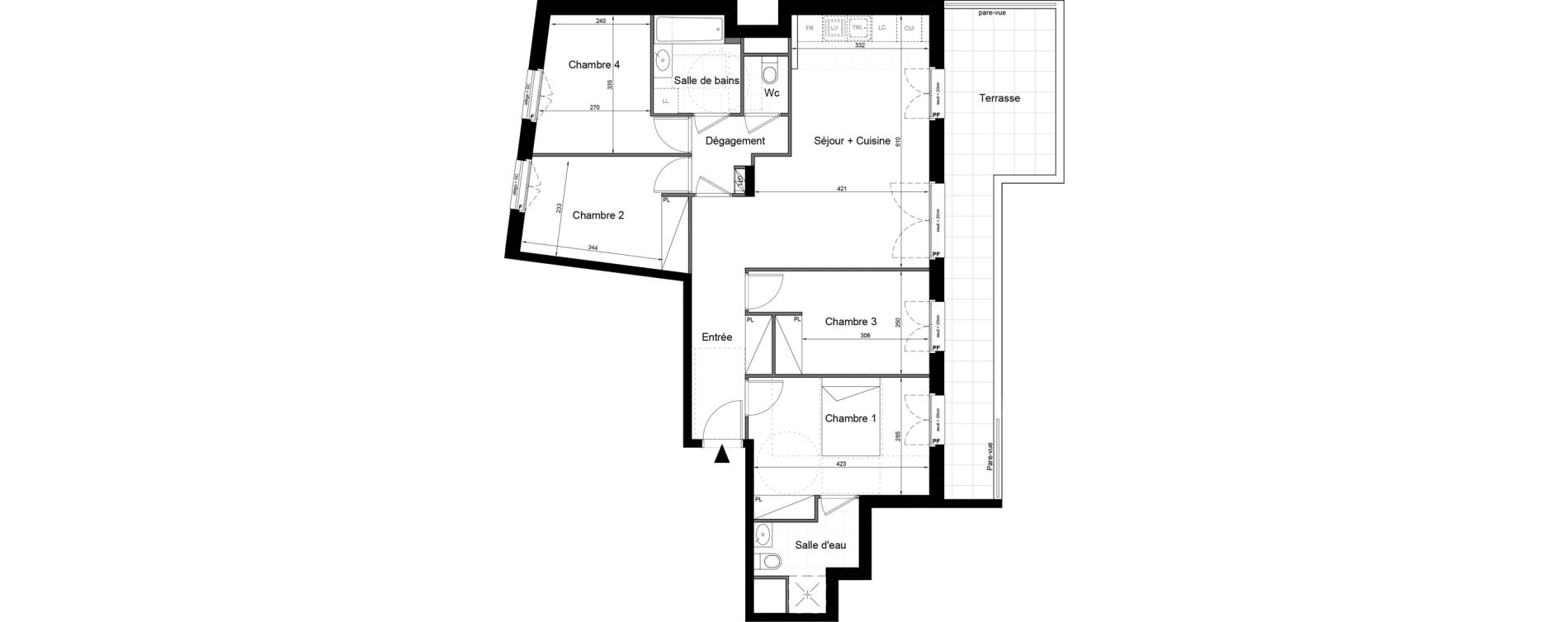 Appartement T5 de 88,40 m2 au Blanc-Mesnil Avenue du 8 mai