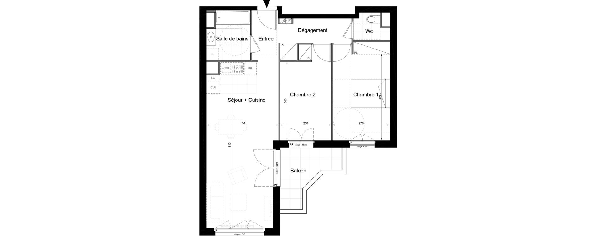 Appartement T3 de 66,40 m2 au Blanc-Mesnil Avenue du 8 mai