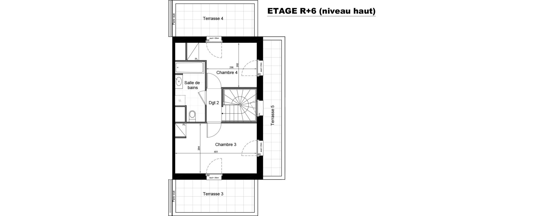 Duplex T5 de 92,00 m2 au Blanc-Mesnil Avenue du 8 mai