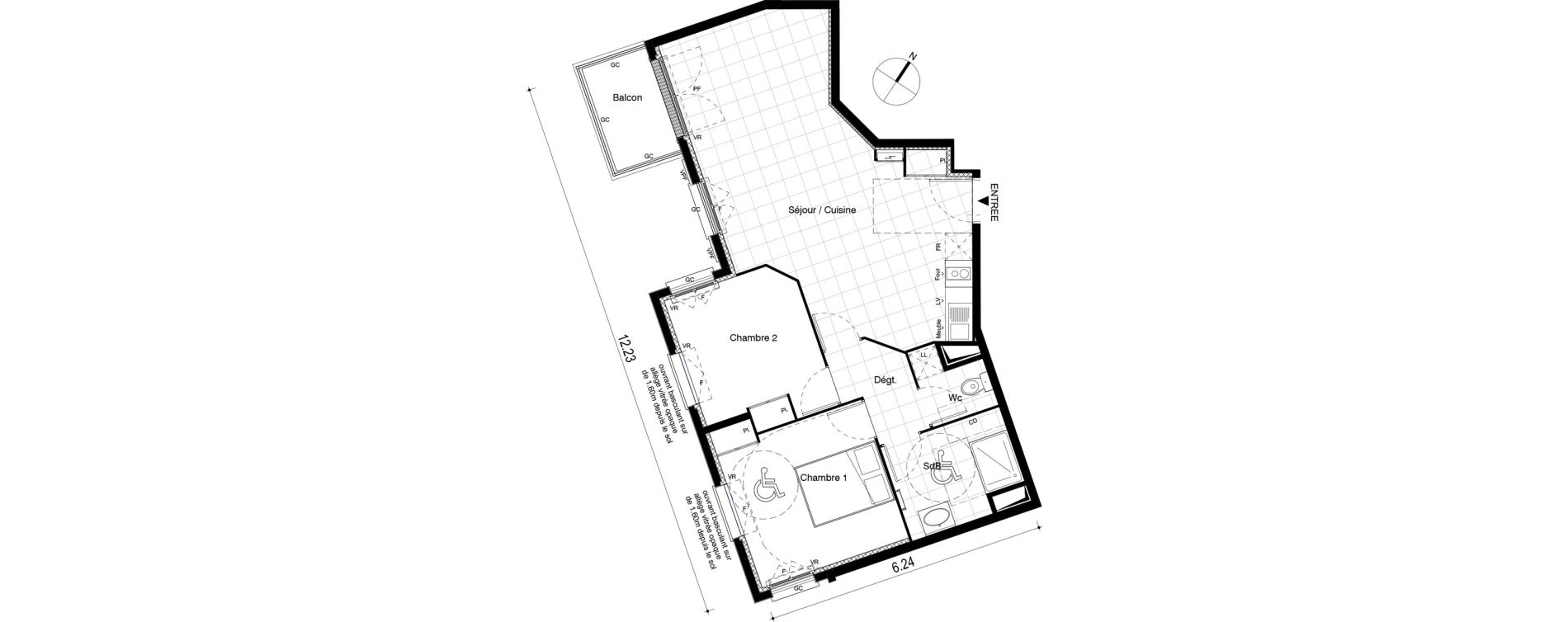 Appartement T3 de 63,25 m2 au Blanc-Mesnil Centre