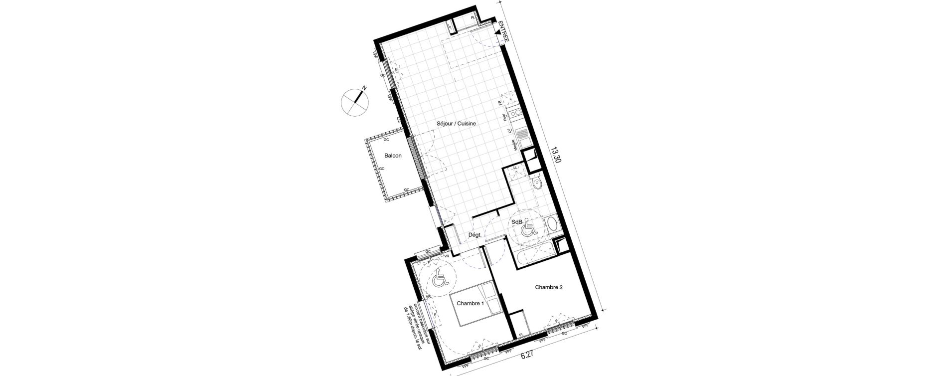 Appartement T3 de 65,54 m2 au Blanc-Mesnil Centre