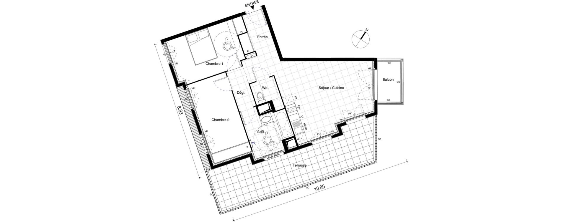 Appartement T3 de 62,36 m2 au Blanc-Mesnil Centre