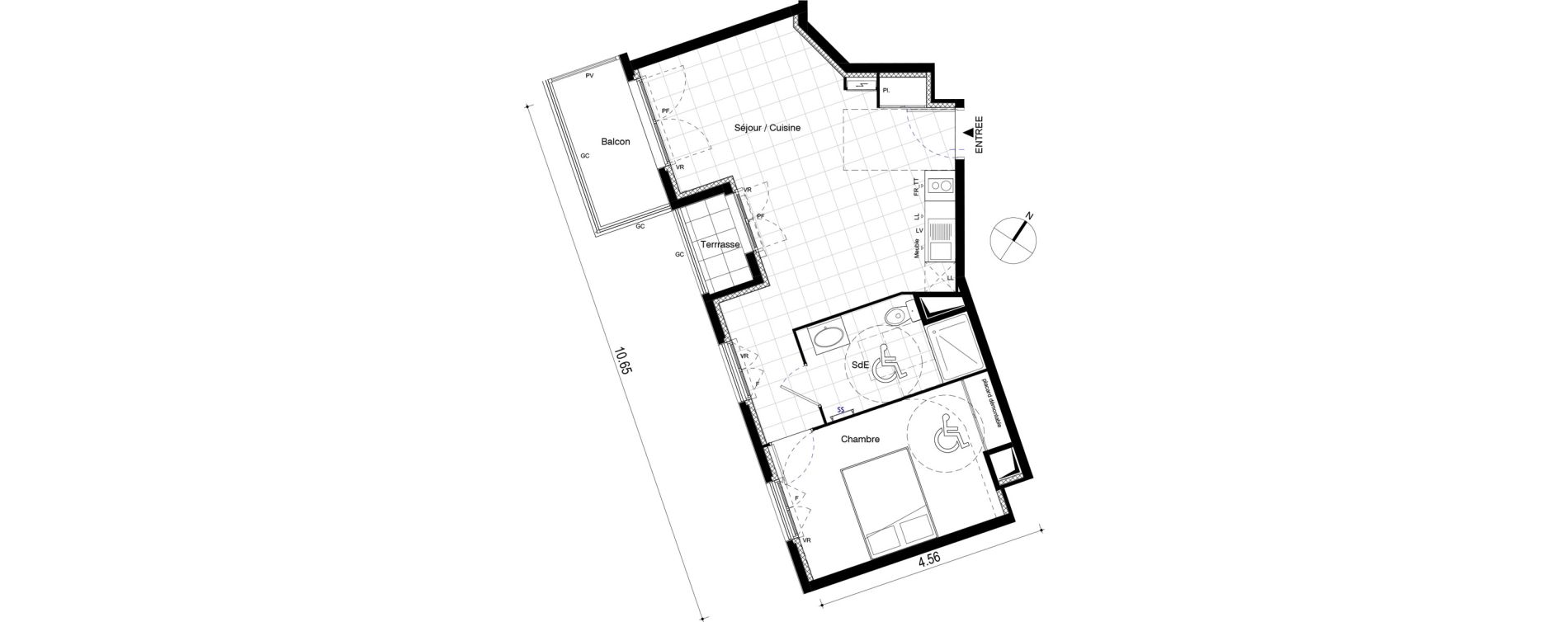Appartement T2 de 44,58 m2 au Blanc-Mesnil Centre