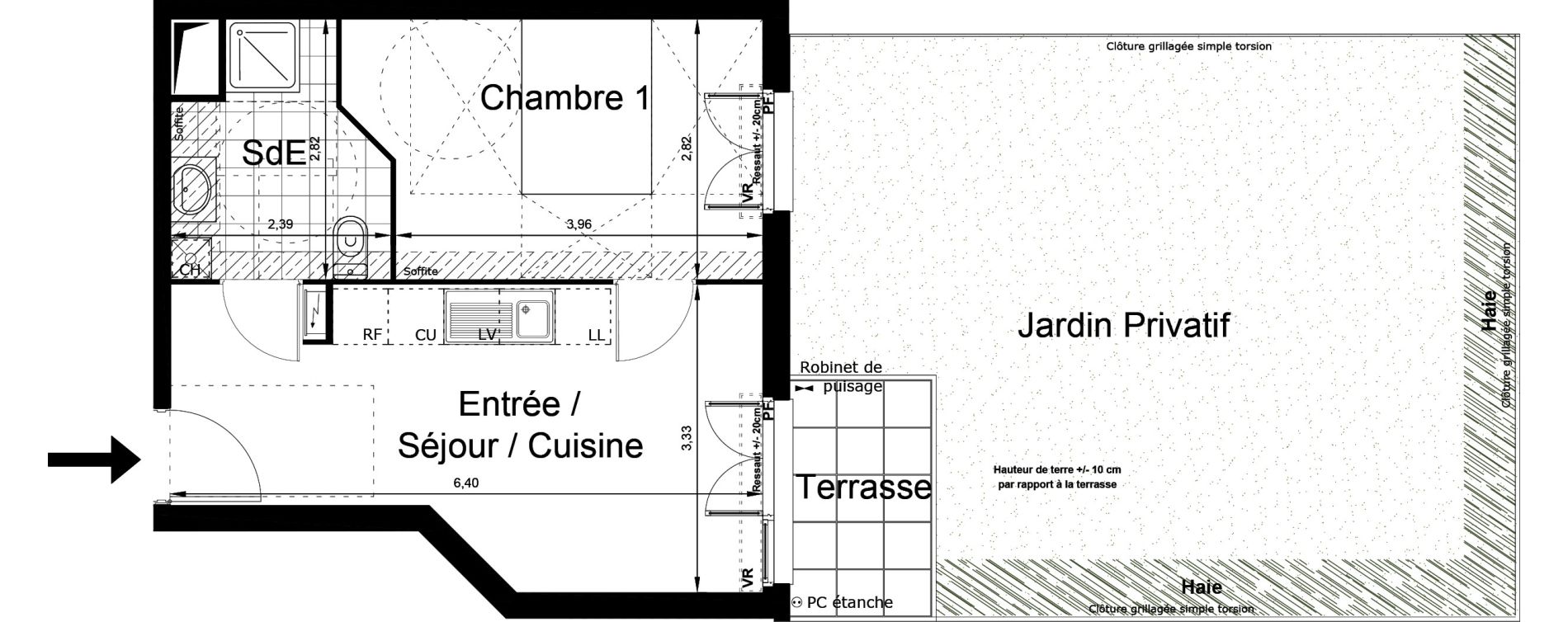 Appartement T2 de 35,38 m2 au Blanc-Mesnil Centre