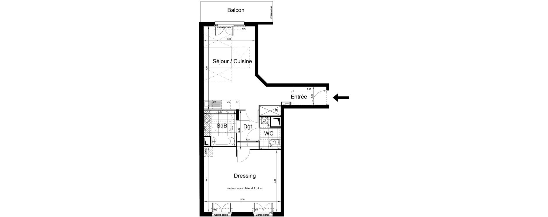 Appartement T3 de 60,83 m2 au Blanc-Mesnil Centre