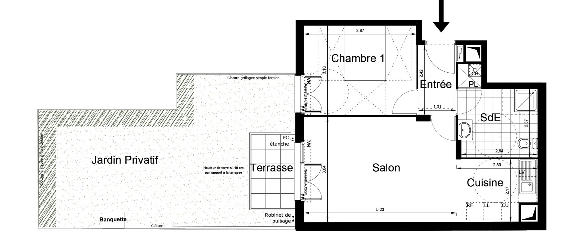 Appartement T2 de 46,94 m2 au Blanc-Mesnil Centre