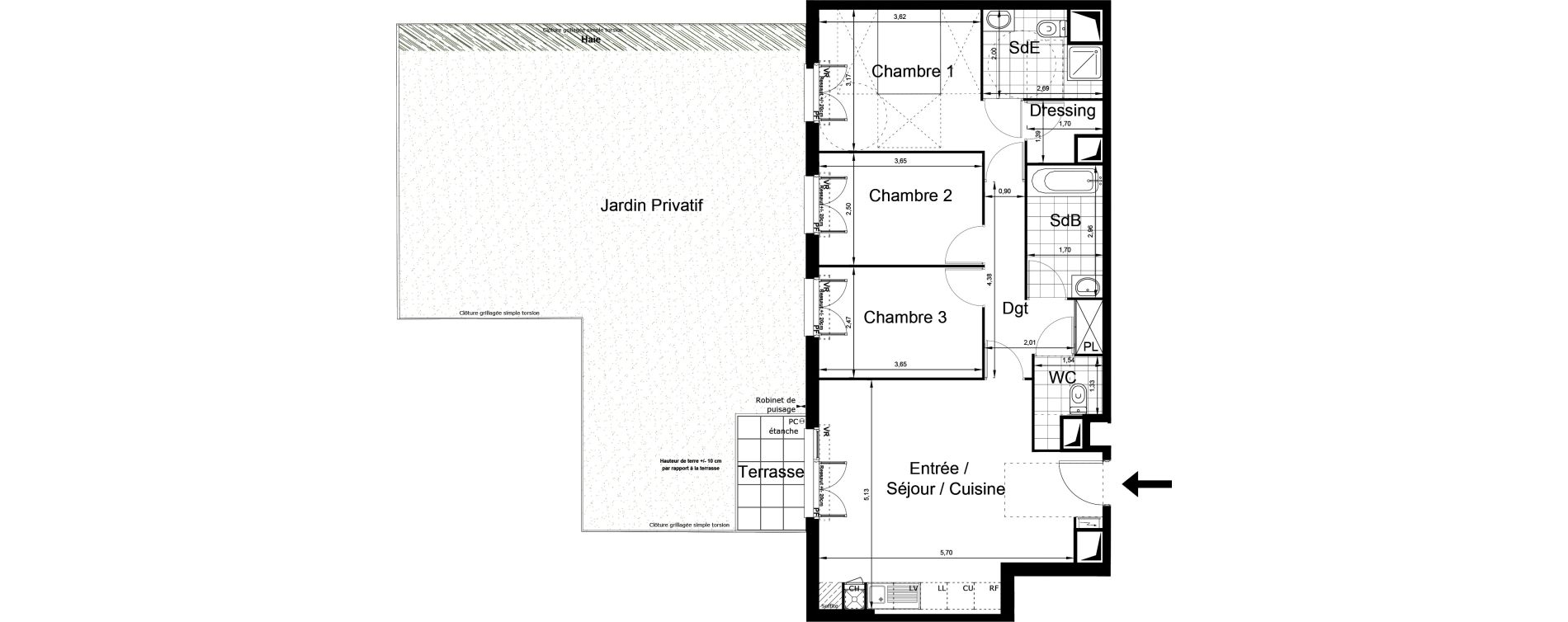 Appartement T4 de 79,11 m2 au Blanc-Mesnil Centre