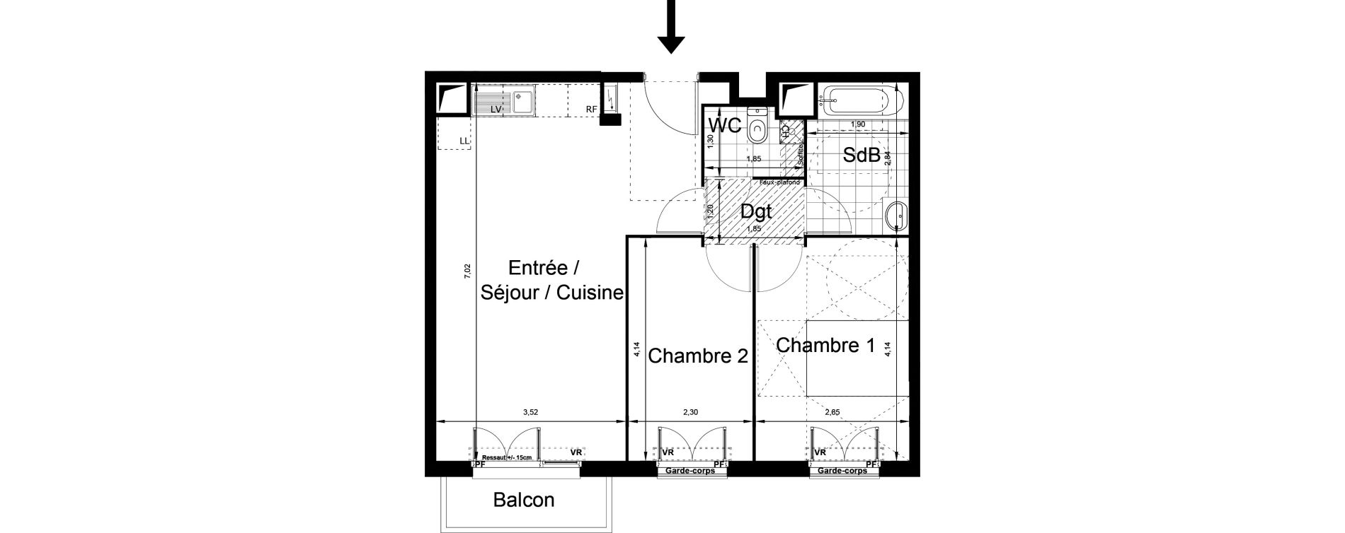 Appartement T3 de 58,95 m2 au Blanc-Mesnil Centre