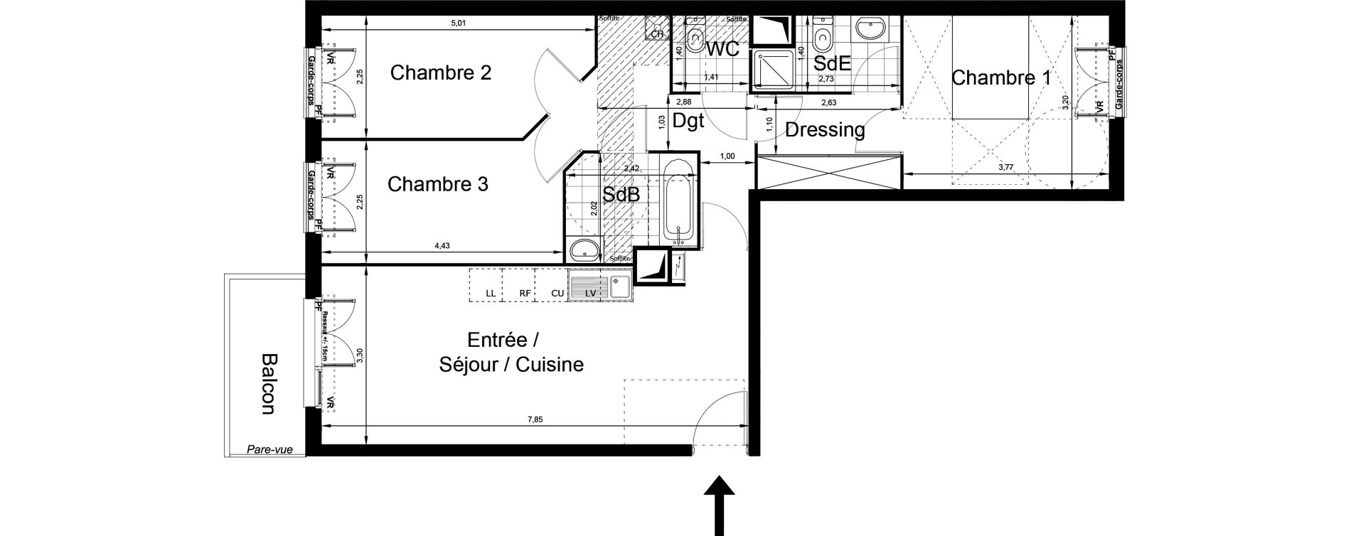 Appartement T4 de 80,25 m2 au Blanc-Mesnil Centre