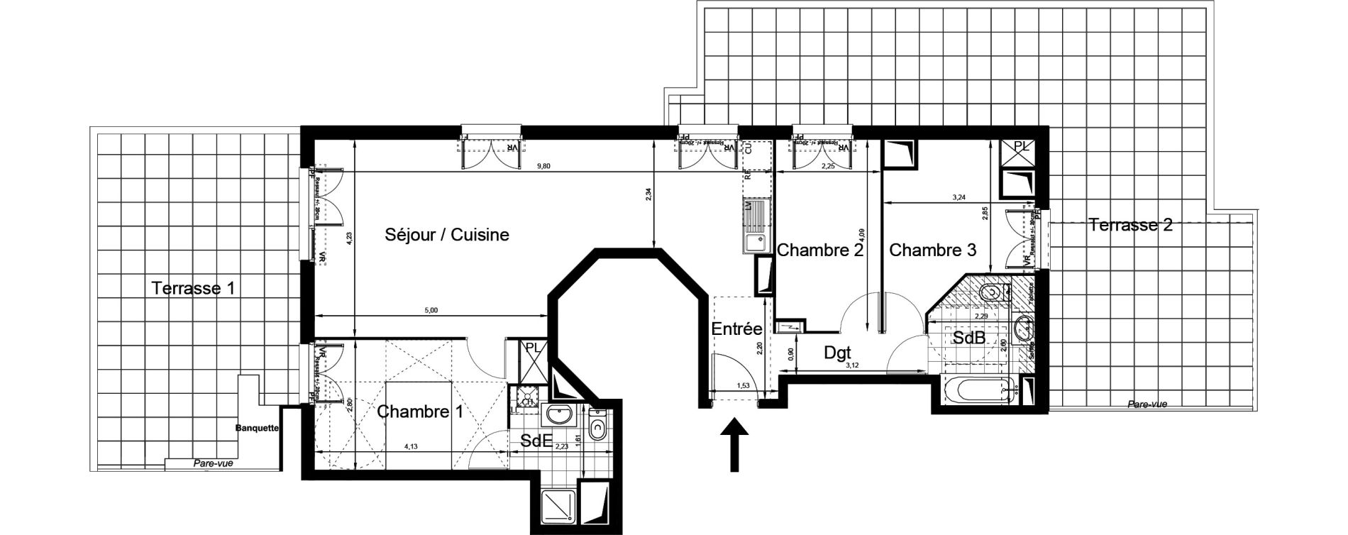 Appartement T4 de 81,42 m2 au Blanc-Mesnil Centre
