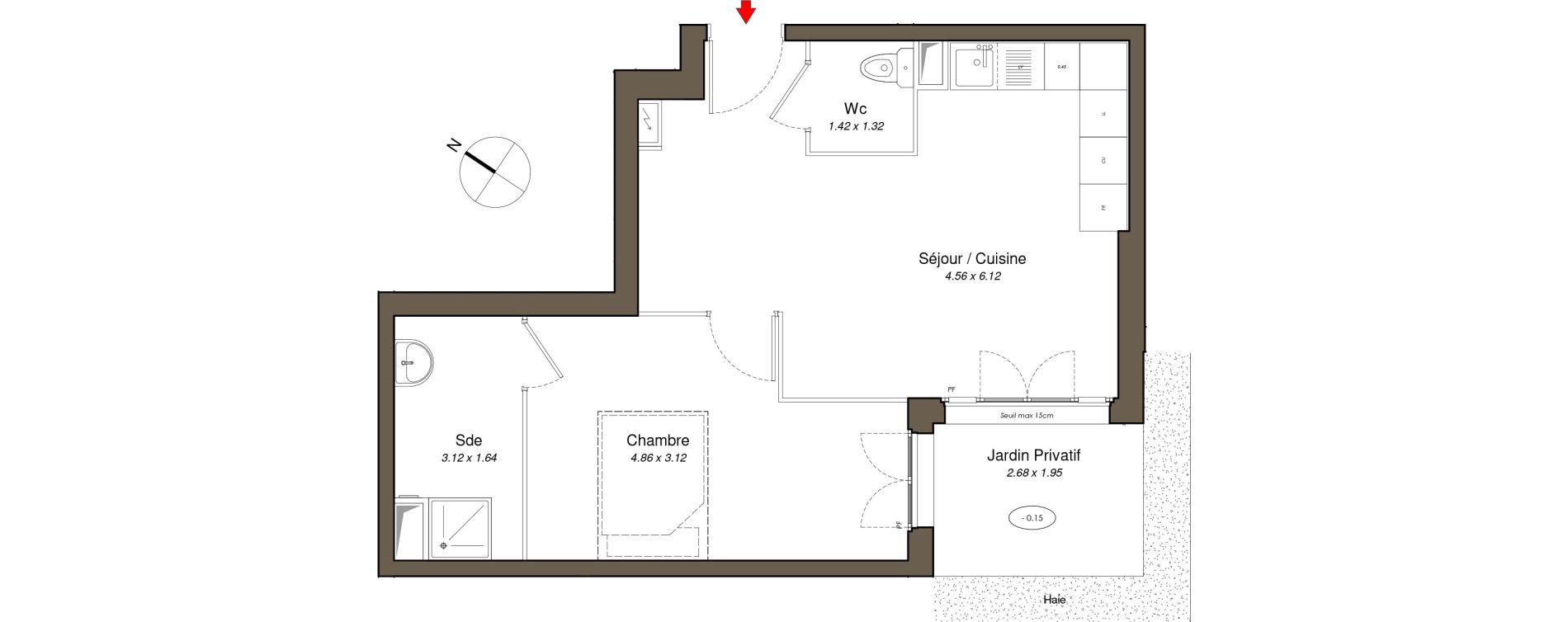 Appartement T2 de 43,05 m2 au Blanc-Mesnil Centre