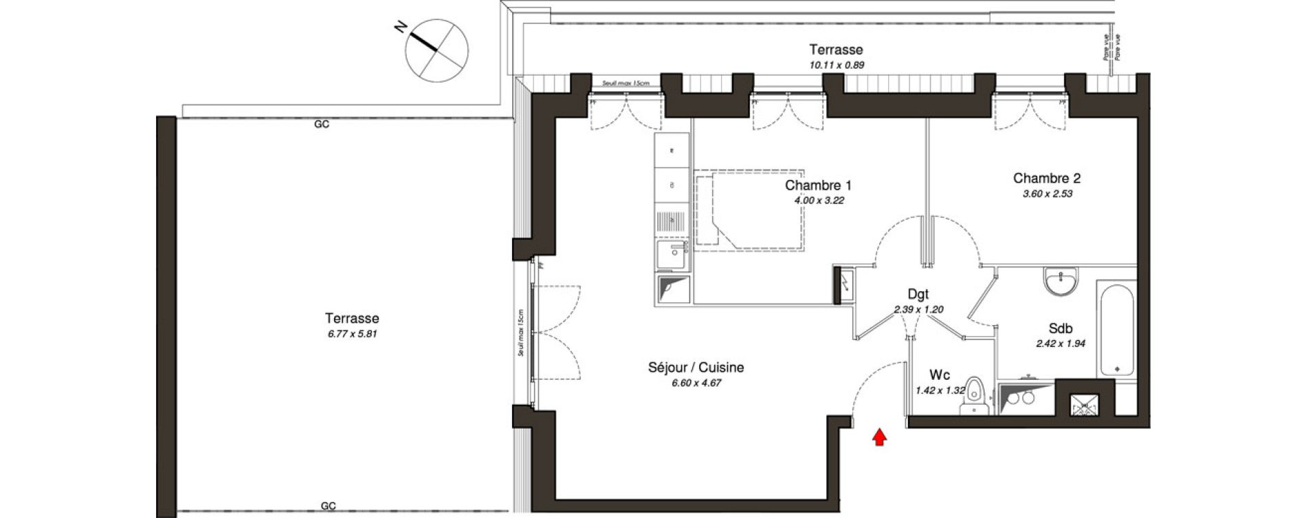 Appartement T3 de 55,25 m2 au Blanc-Mesnil Centre