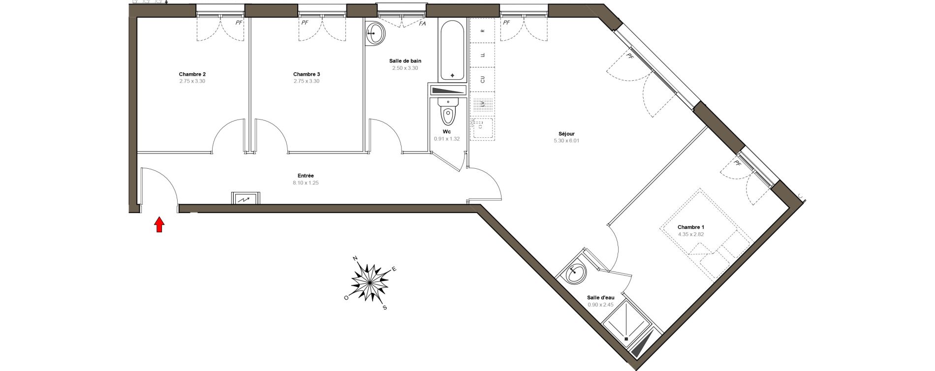 Appartement T4 de 75,06 m2 au Blanc-Mesnil Centre
