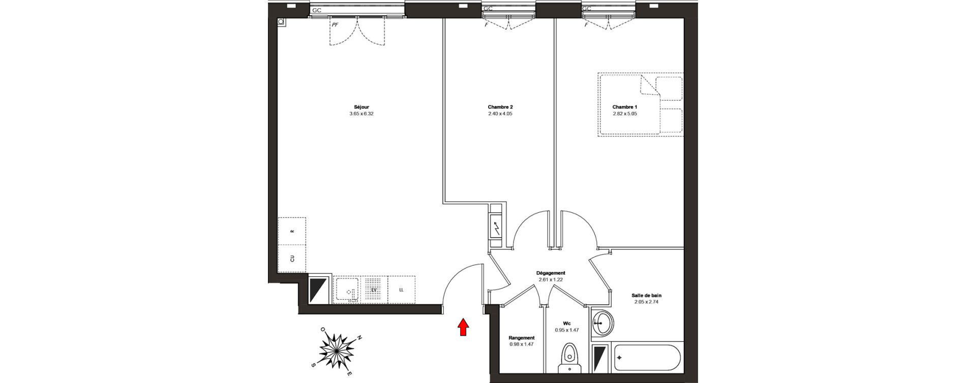 Appartement T3 de 60,20 m2 au Blanc-Mesnil Centre
