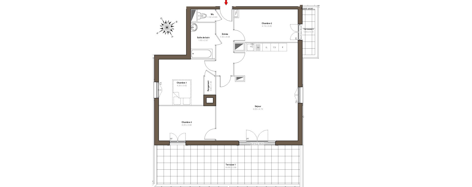Appartement T4 de 88,68 m2 au Blanc-Mesnil Centre