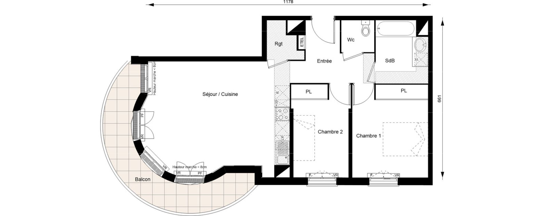 Appartement T3 de 65,30 m2 au Blanc-Mesnil Gare