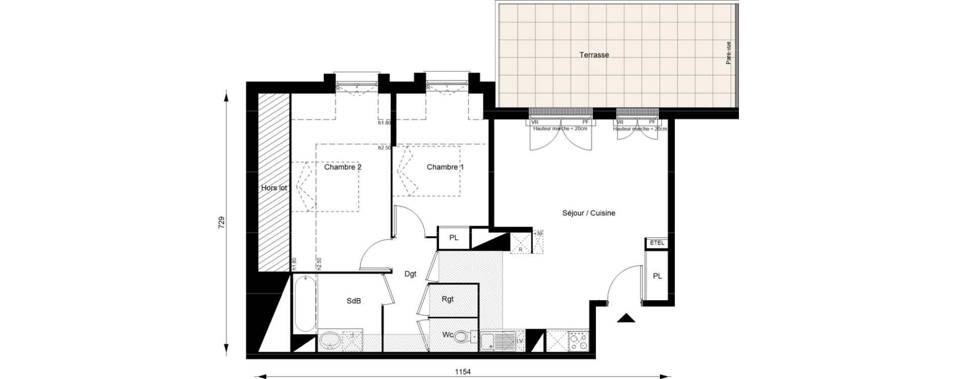 Appartement T3 de 65,30 m2 au Blanc-Mesnil Gare