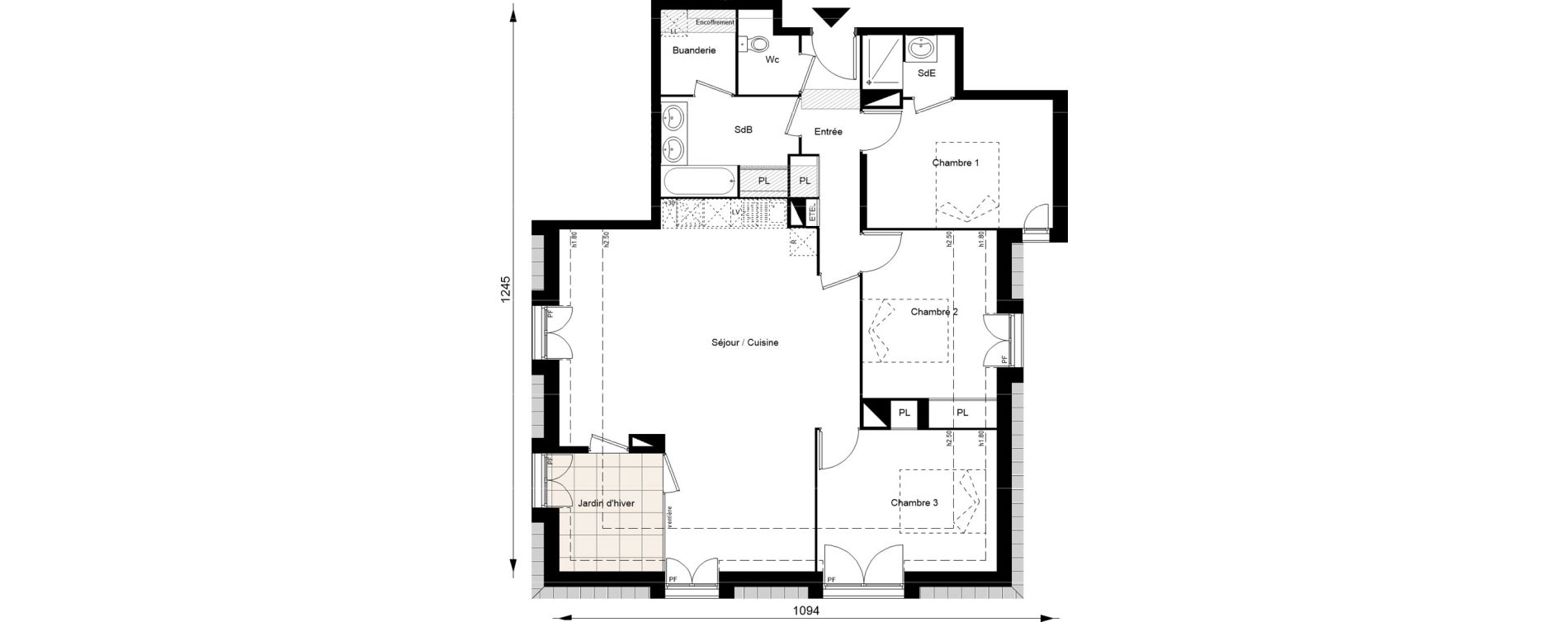 Appartement T4 de 97,30 m2 au Blanc-Mesnil Gare