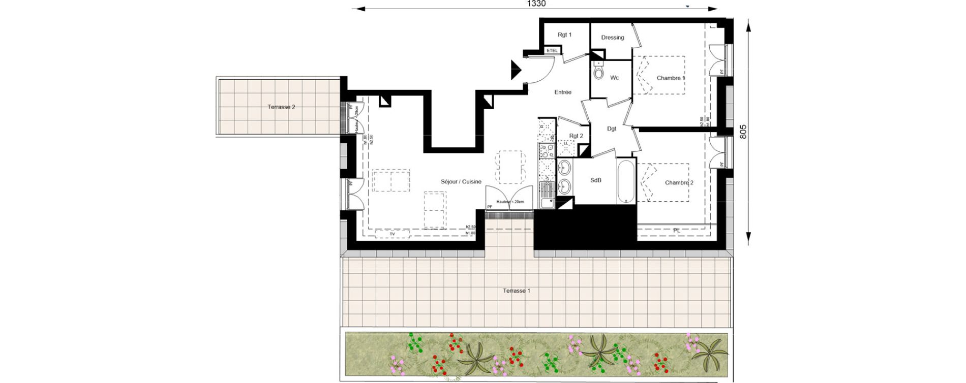 Appartement T3 de 72,50 m2 au Blanc-Mesnil Gare