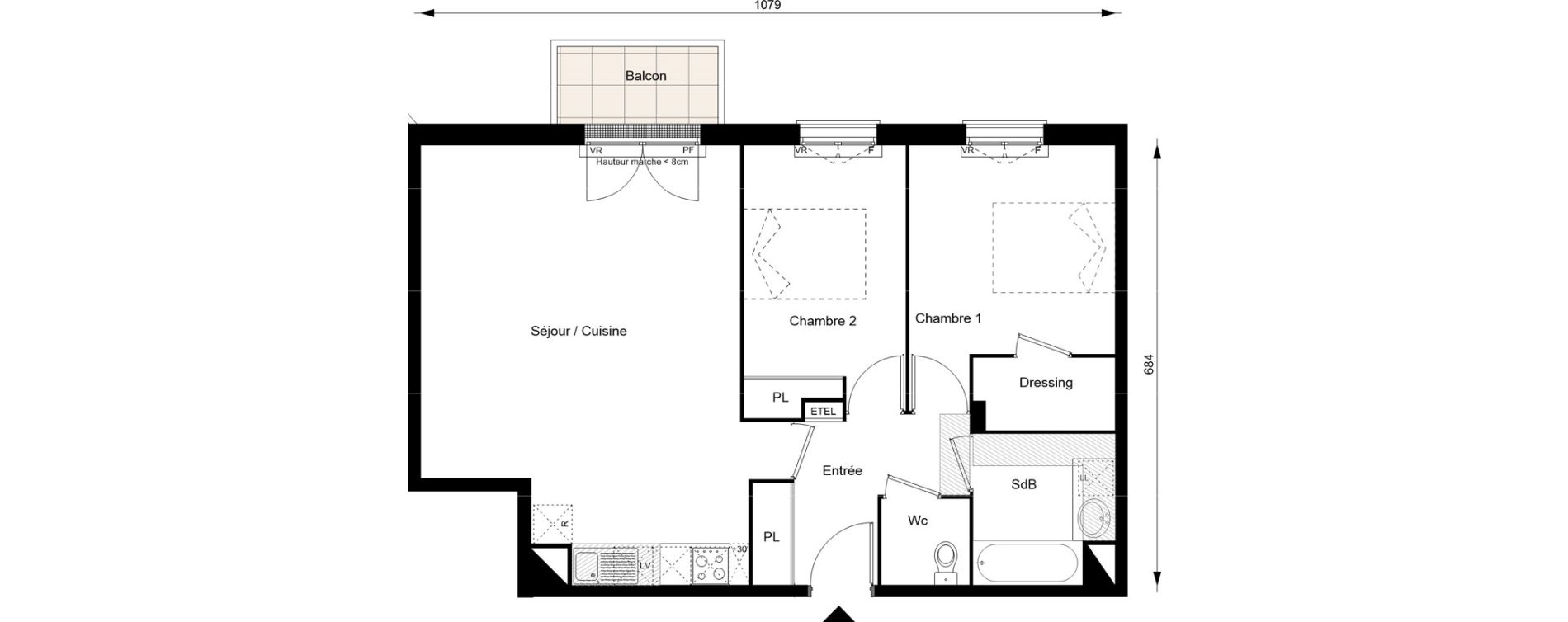 Appartement T3 de 68,50 m2 au Blanc-Mesnil Gare