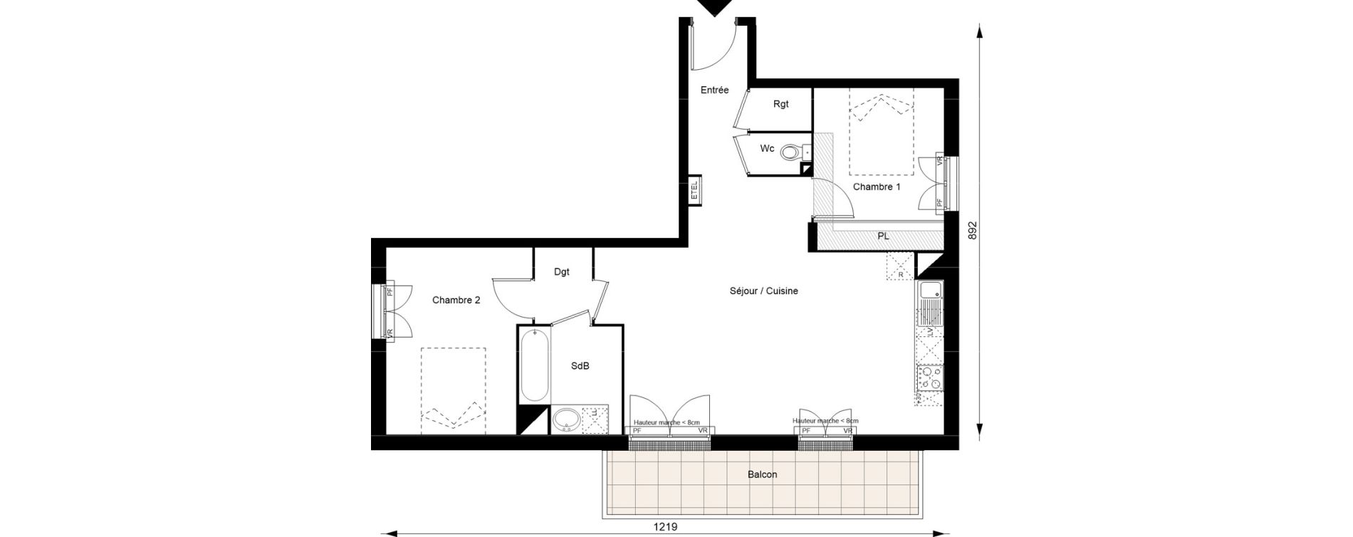 Appartement T3 de 69,10 m2 au Blanc-Mesnil Gare