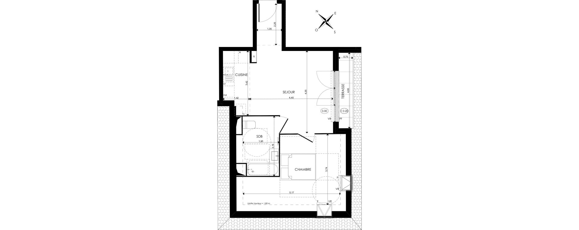 Appartement T2 de 46,03 m2 au Blanc-Mesnil Centre