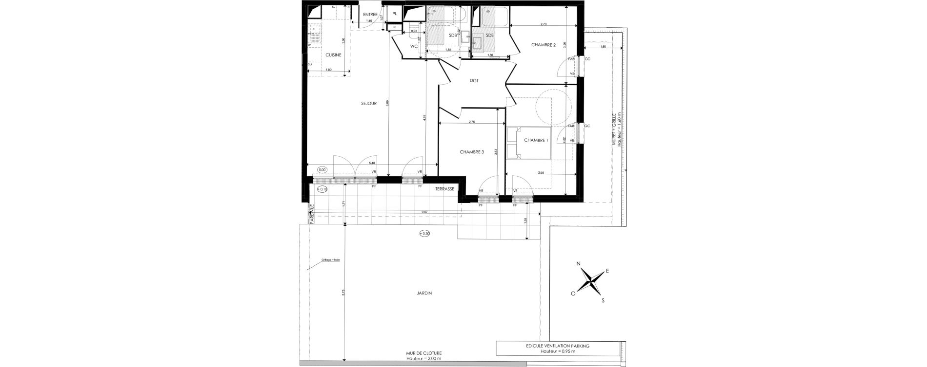 Appartement T4 de 81,63 m2 au Blanc-Mesnil Centre