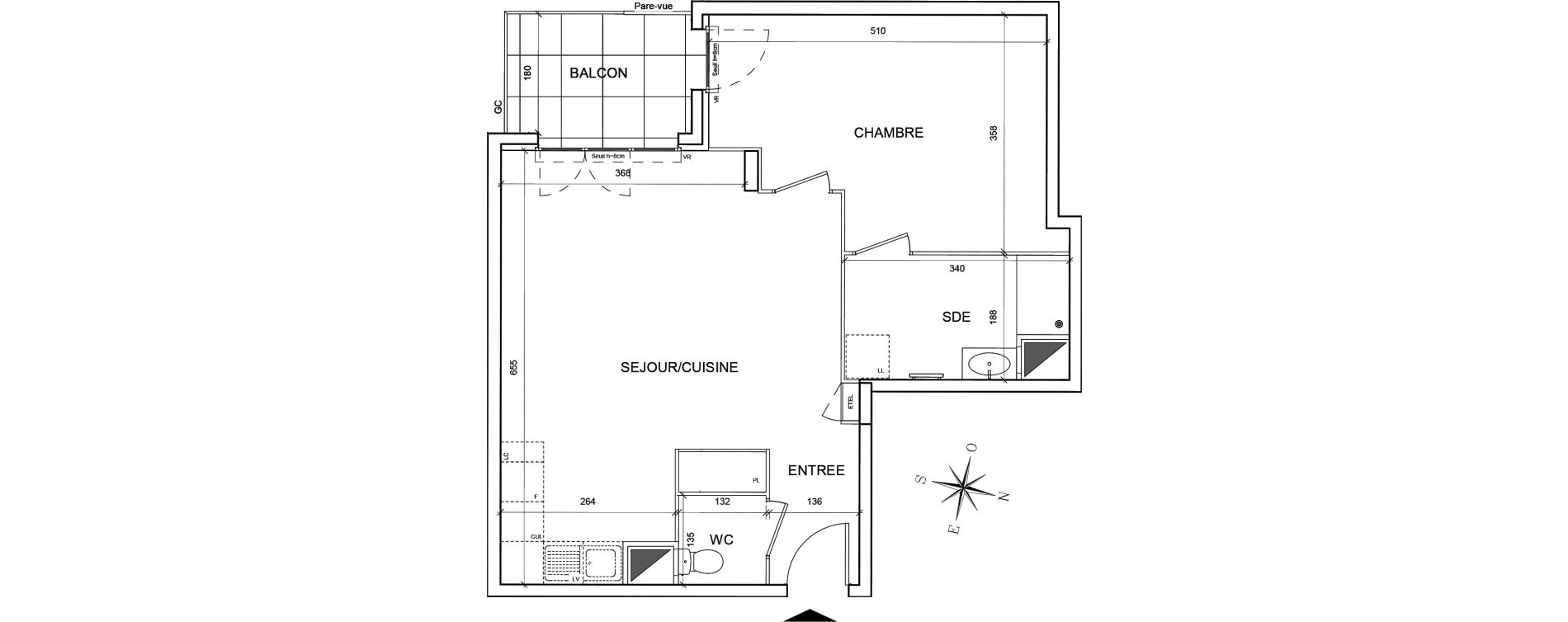 Appartement T2 de 54,62 m2 au Blanc-Mesnil Centre