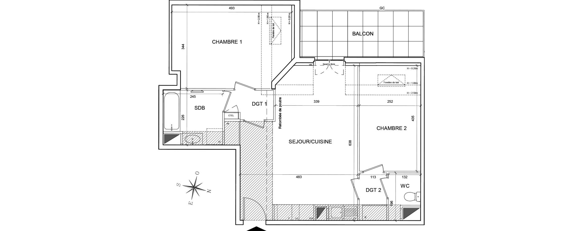 Appartement T3 de 60,54 m2 au Blanc-Mesnil Centre