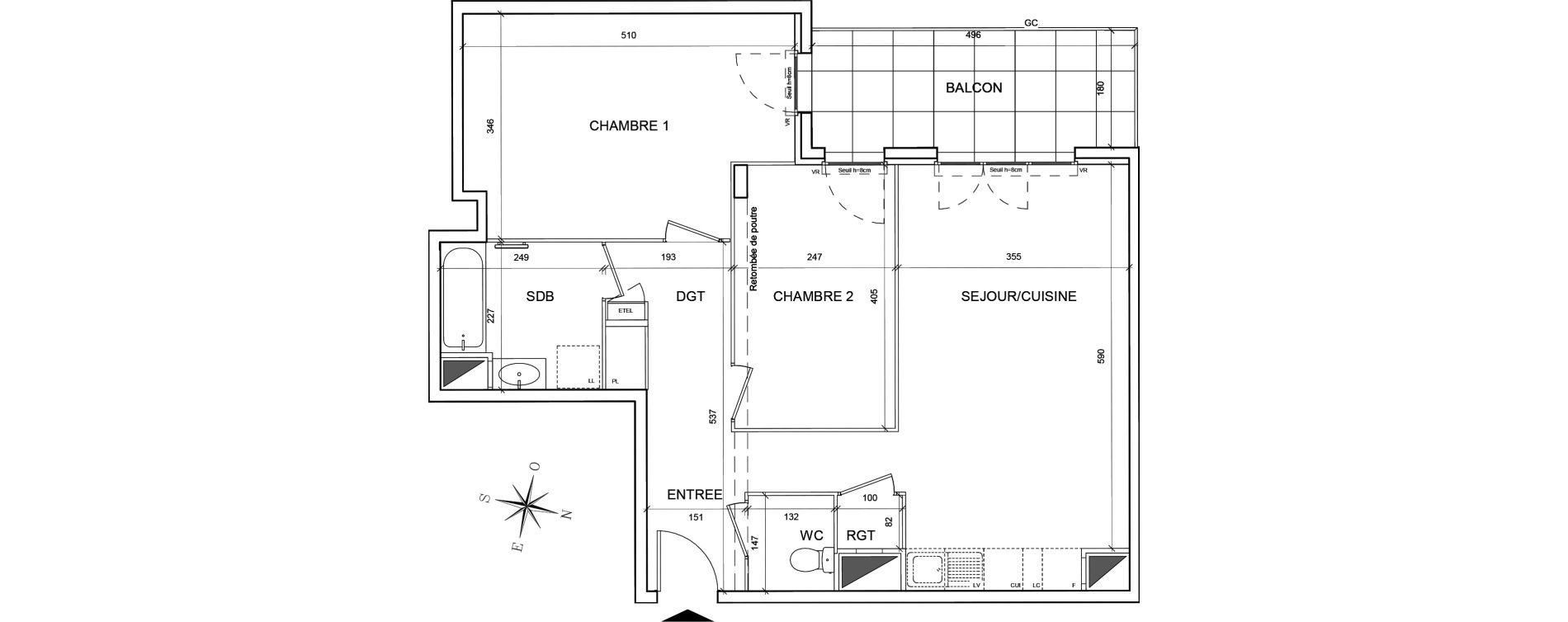 Appartement T3 de 67,87 m2 au Blanc-Mesnil Centre