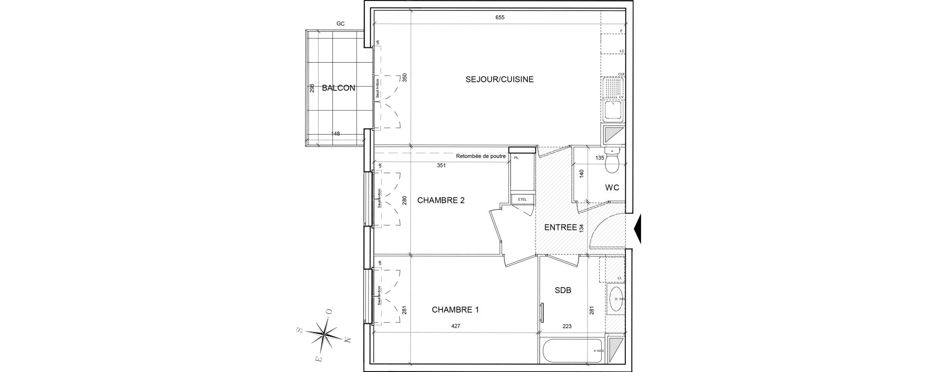 Appartement T3 de 58,22 m2 au Blanc-Mesnil Centre