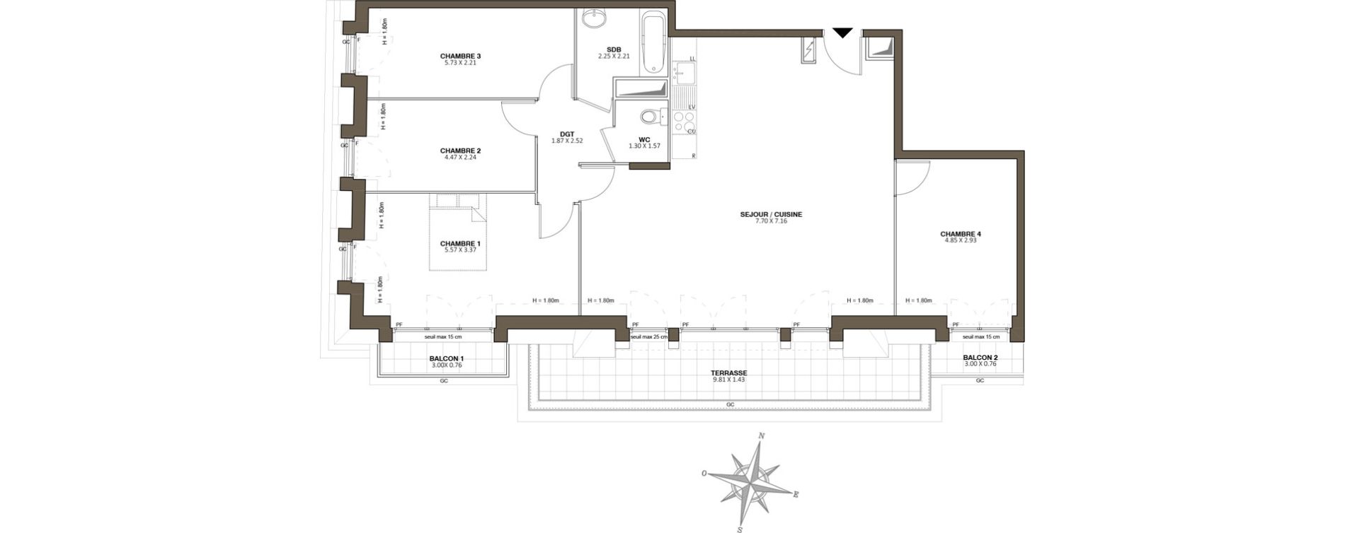 Appartement T5 de 103,40 m2 au Blanc-Mesnil La molette